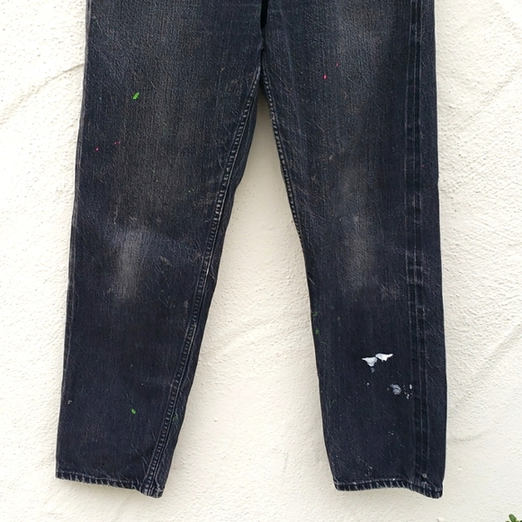 COS Paint Splattered Jeans Women's Size 29 Washed Black High Rise Straight Leg - Picture 3 of 15